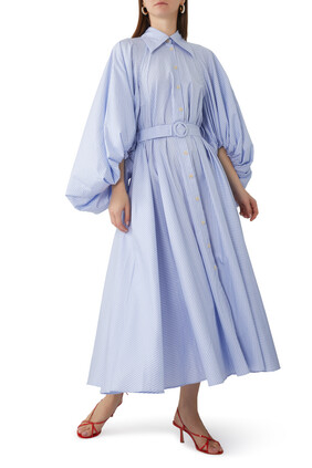 Healing Stripe Cotton Shirt Dress